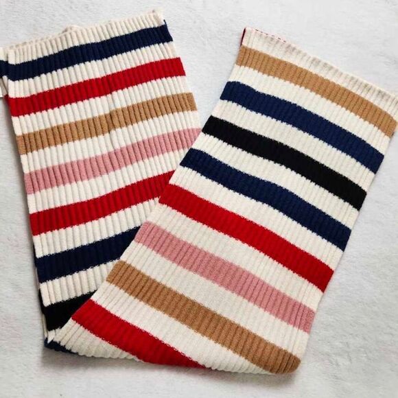 NWT New Gap Multi Color Wide Strip Soft Long Scarf Winter Snow Cold - Picture 3 of 9